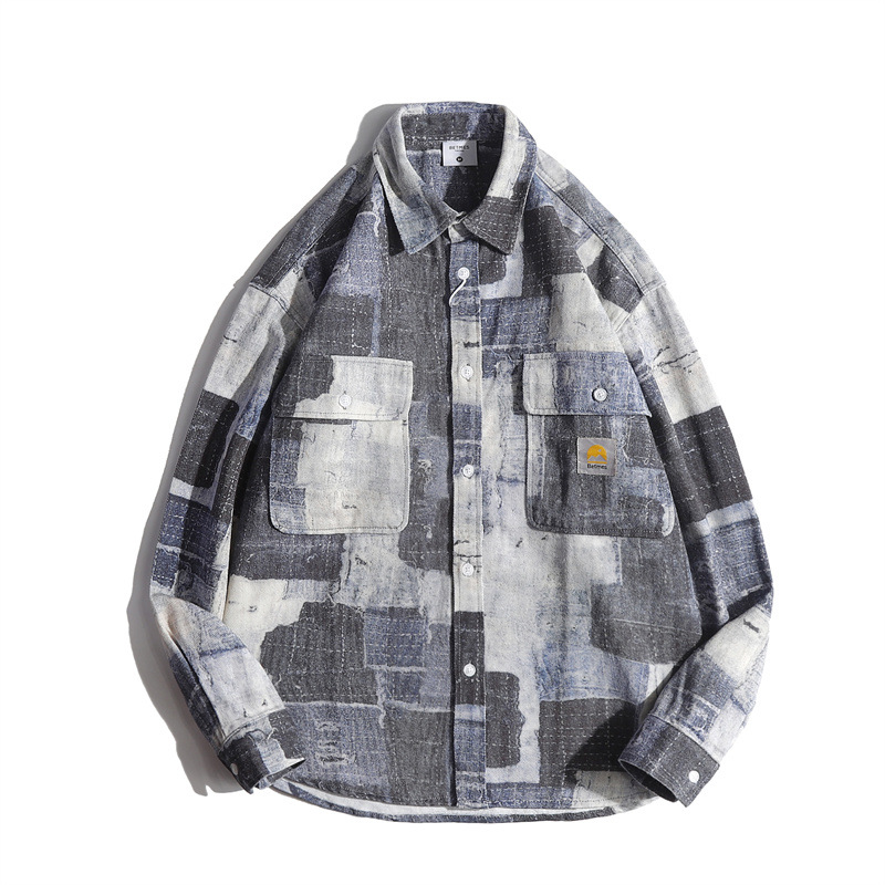 Spring Japanese trend camouflage retro shirt