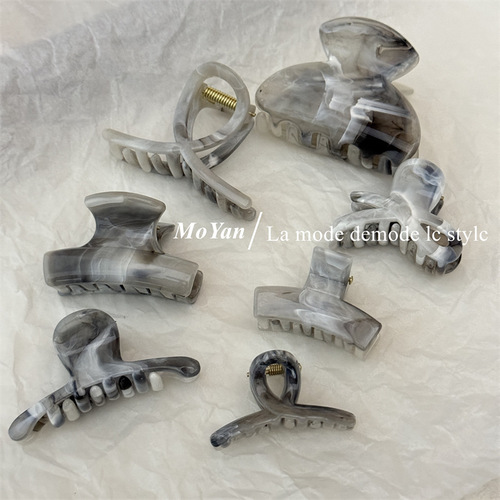 Water-based black series claw clip small size hair clip cute mini clip versatile hair clip side bang clip simple hair clip