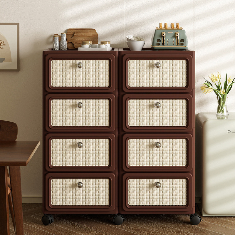 Medieval Style Storage Cabinet Drawer-Type Living Room Multi-Layer Snack Storage Cabinet Plastic Children's Toy Storage Cabinet