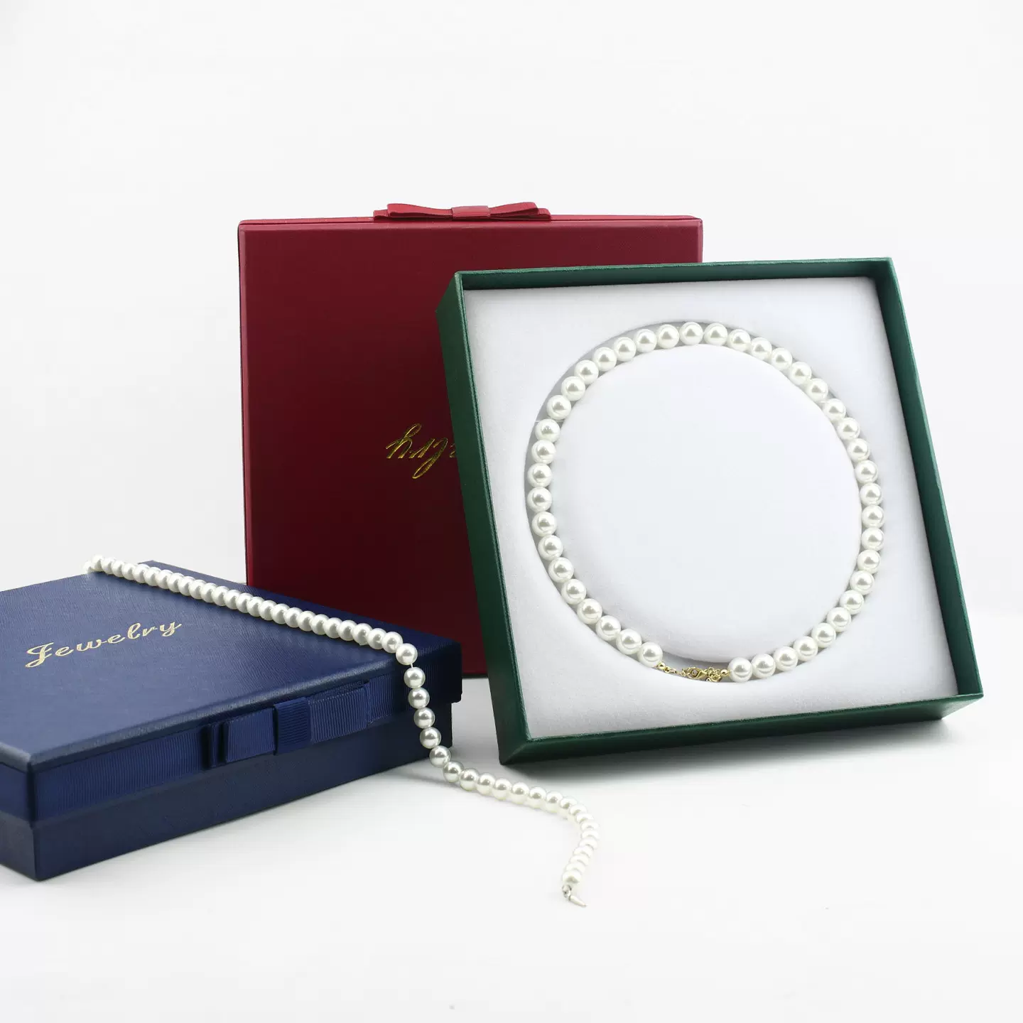蝴蝶结珍珠项链大盒子珠宝首饰套装礼盒母亲节情人节送妈妈礼品盒