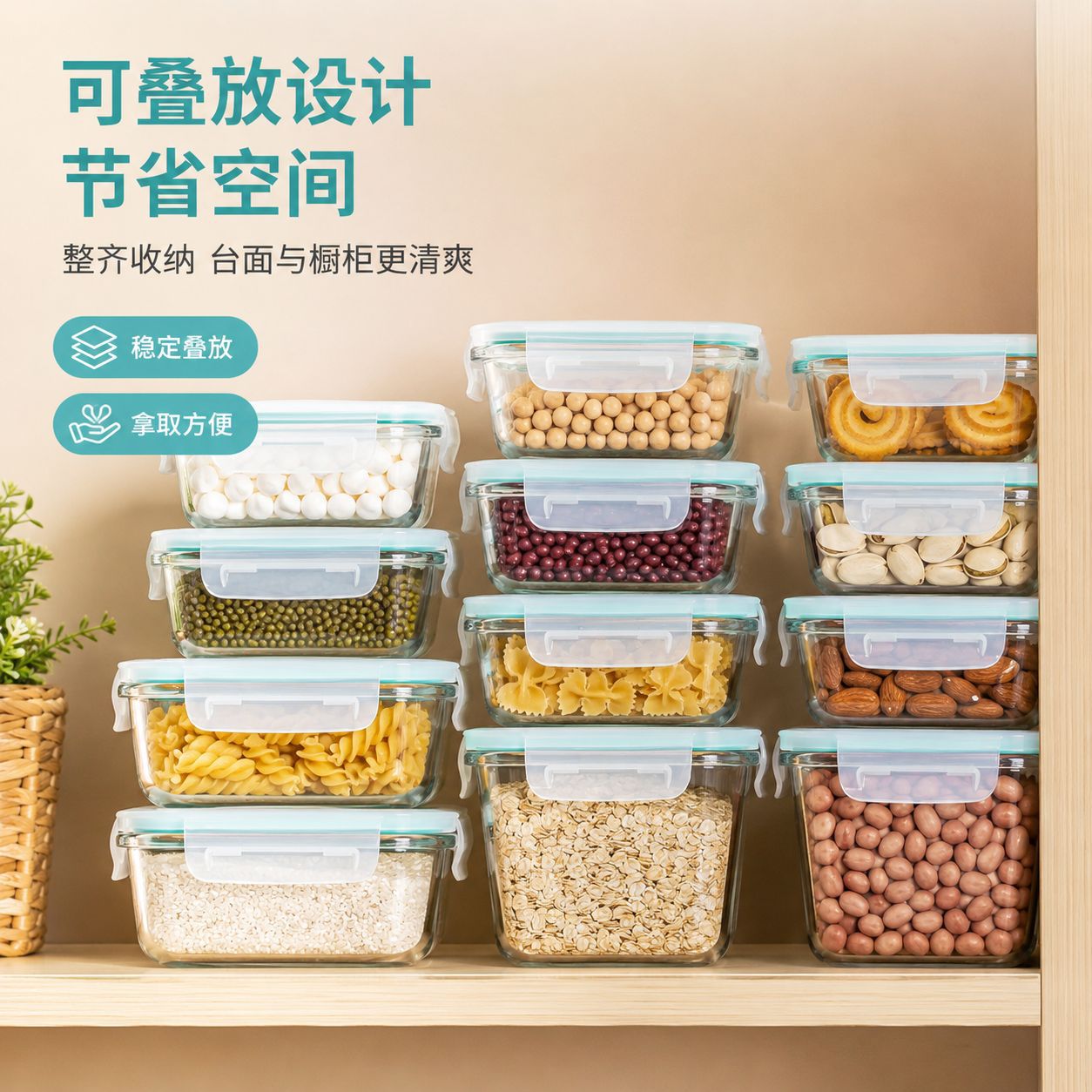 Caja de almuerzo de vidrio de alto borosilicato transfronterizo puede ser sellada por microondas para oficina caja de almuerzo refrigerador caja de almuerzo fresca al por mayor