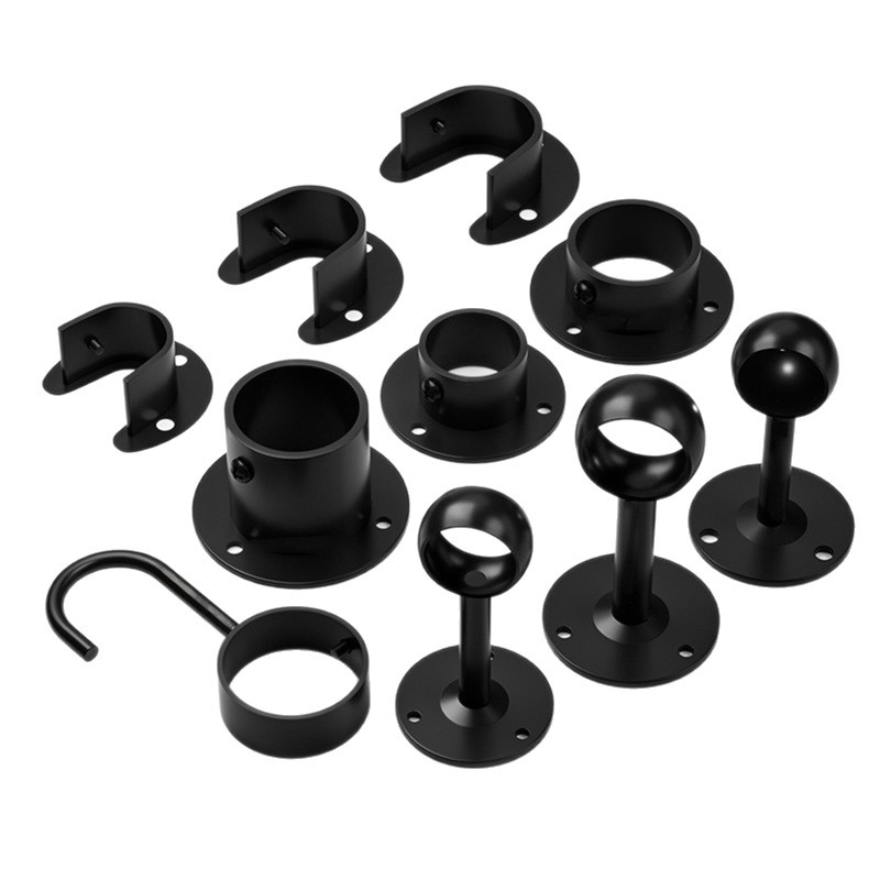 Brida de acero inoxidable, asiento de cabeza redonda negra, asiento de brida de pie alto, asiento de tubo, toalla de asiento, pulverización de asiento de fijación negra, fabricante