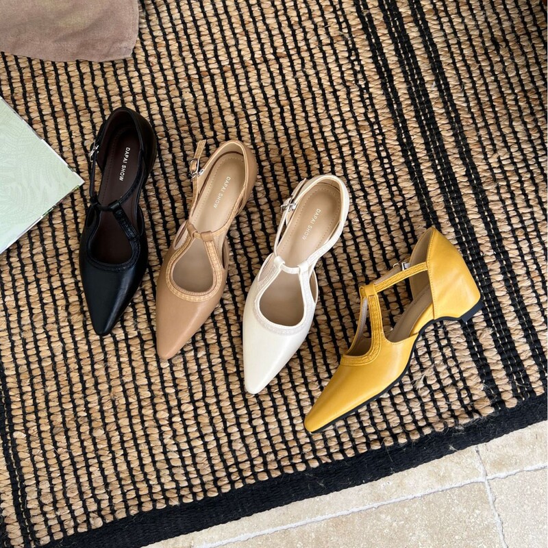 2026 New Korean Style 5cm Open-Toe Hollow Cutout High-Heeled Sandals for Women, Pointed Toe, Simple Commuter Shoes for All Seasons