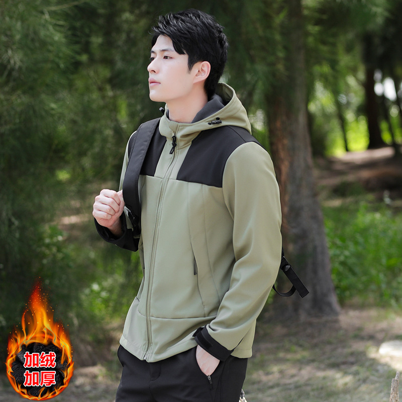 [Promoción principal] - transmisión en vivo explosiva primavera otoño invierno traje de asalto hombre delgado con capuz abrigo impermeable al viento image 6