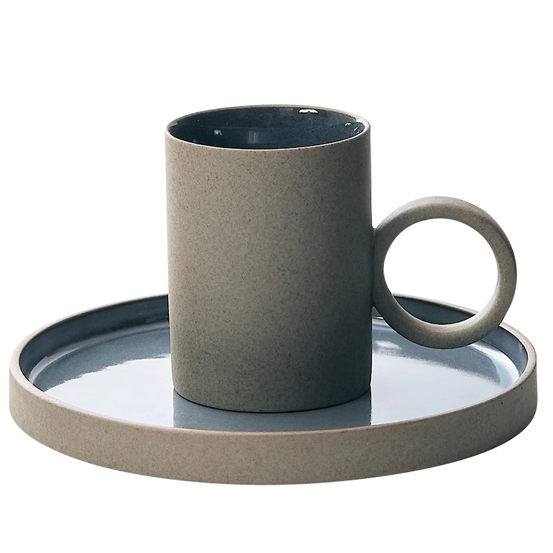Cerámica de mano de lavado de café de oído nórdico vientos de café italiano de alto valor de alta calidad exquisito menú de la tarde conjunto de platos