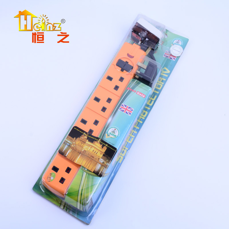 Tarjeta de enchufe doméstica original de comercio exterior británico con convertidor de placa de enchufe de enchufe de función de protección infantil