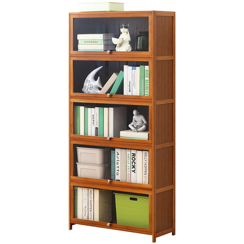 Simple bookshelf bookcase floor-to-ceiling partition storage rack solid wood multi-layer desktop dormitory children's student combination cabinet