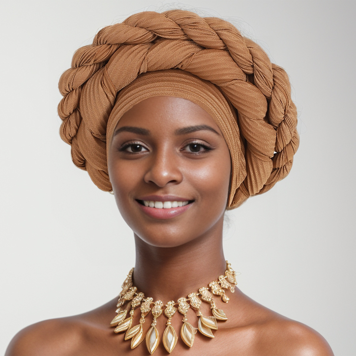 Muslim hat Linen crepe hand-woven double twist hat African hat headscarf_viptrois.com