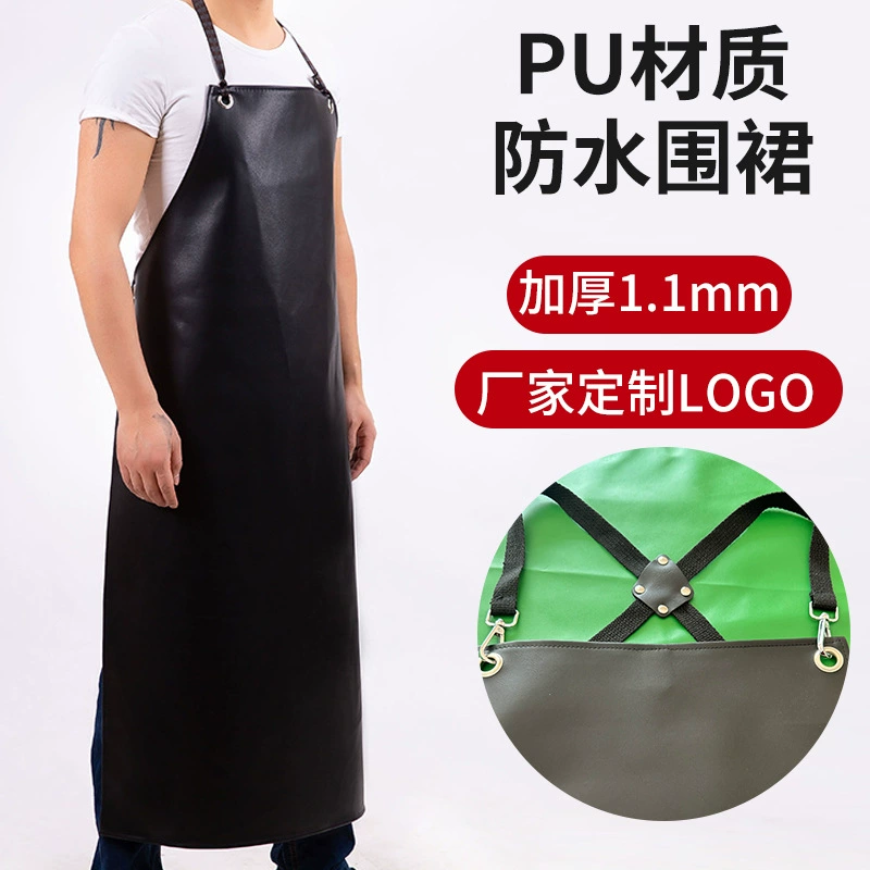 Оптовая продажа кожаный фартук может быть напечатан логотип столовая водонепроницаемая маслостойкая рабочая одежда шеф-повара удлиненный промышленный рабочий фартук