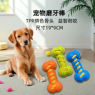 Pet Dog Toy Tpr Two-Color Teething Stick Tpr Chewing Toy Training Teeth Cleaning Fun Interactive Cross-Border Manufacturer