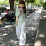夏季高腰速干薄款阔腿裤