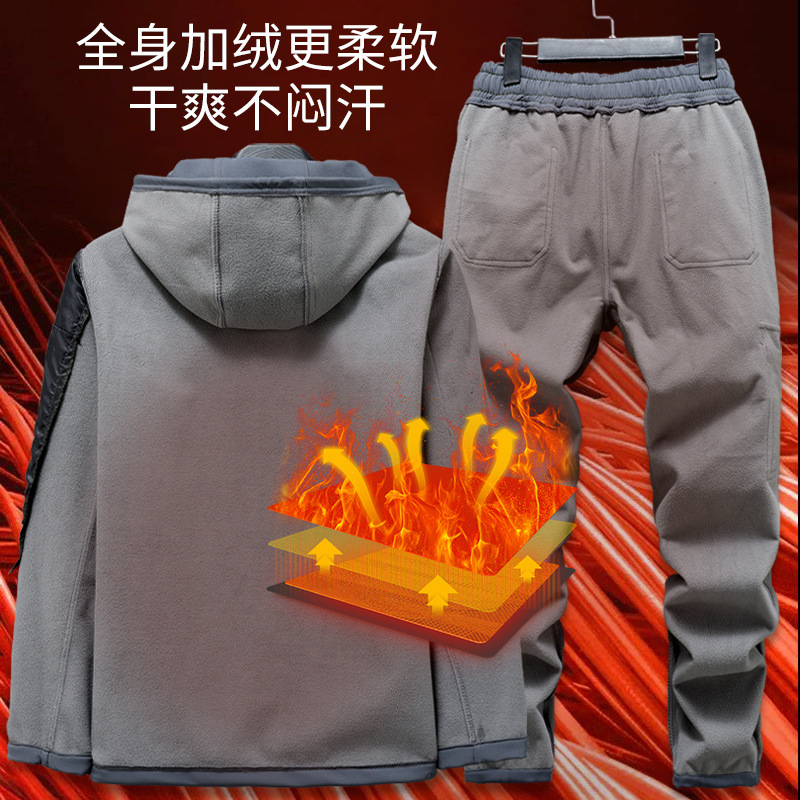 Ropa de trabajo forrada de lana de invierno traje cálido sitio de reparación de automóviles a prueba de frío al aire libre a prueba de viento espesado resistente al desgaste resistente a las manchas ropa de protección laboral