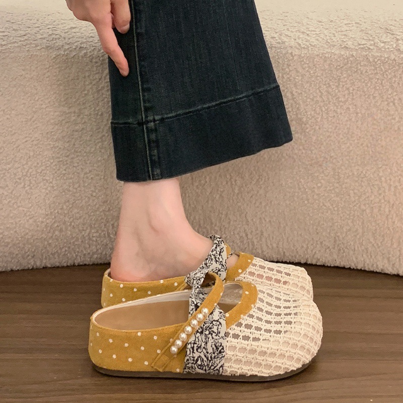 Half-Slippers for Women, Summer Thick-Soled Closed-Toe Sandals That Can Be Worn with Skirts, Easy to Put On, Comfortable, High-End Sandals That Are Super Popular