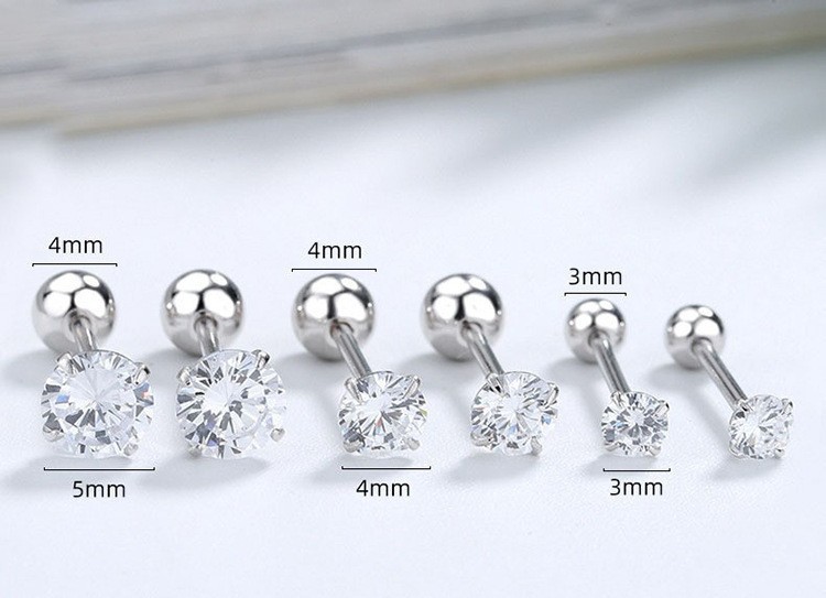 Pointed labret stud close-up product detail