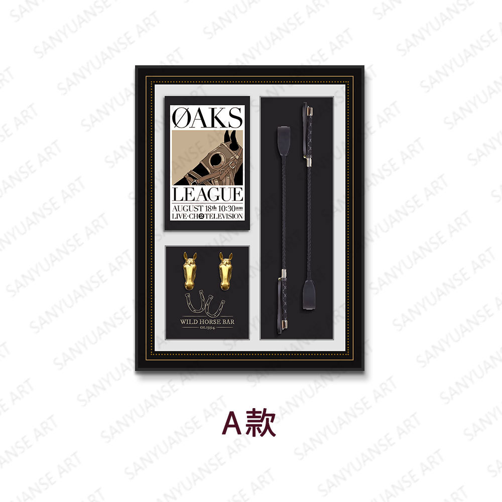 Instalación física tridimensional, pintura colgante, sala de modelos, entrada, pintura decorativa, sala de estar, mural retro europeo, arte creativo ecuestre