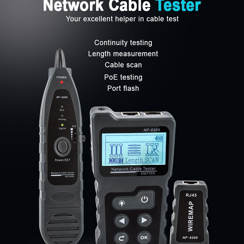 NOYAFA精明鼠中文NF-8209网络寻线仪查线器测线仪POE抗干扰寻线仪