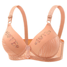 新款夏季中老年文胸无钢圈聚拢大码蜂窝透气薄款胸罩妈妈内衣女