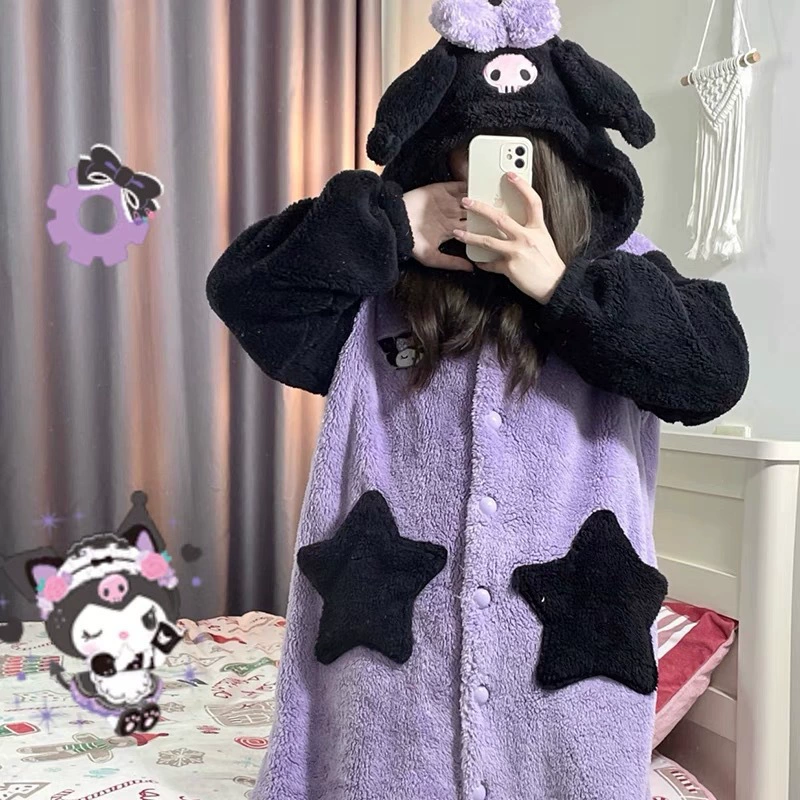 Пижама для любимой, тёплый длинный милый халат