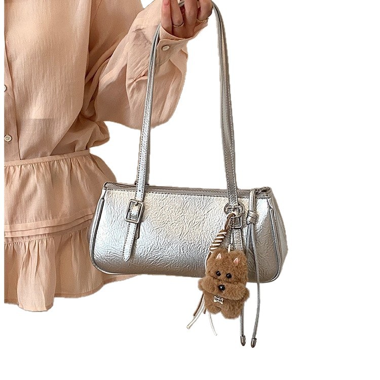 Bolsa de almohada de brazo retro transfronteriza de alto nivel para mujeres 2026, primavera y verano, nueva moda, bolsa de brazo de hombro único