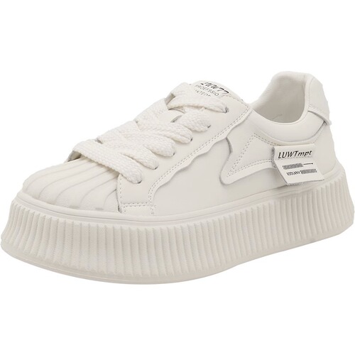 Thick sole casual shoes for women, 2026 new spring hot white shoes, all-matching shell head, students, soft-sole skate shoes, children