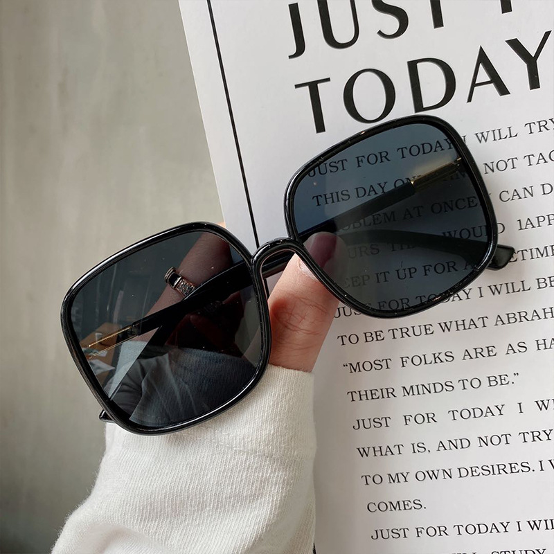 韩版潮复古方形大框墨镜女士遮脸显瘦防紫外线太阳镜个性街拍眼镜|ru