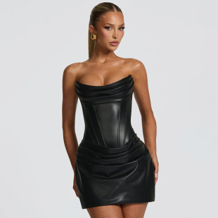 D25DS451 �W��Ů�b�＾�羳�¿ɫ�Ը�PU�����~��Ĩ��A�[�B��ȹ