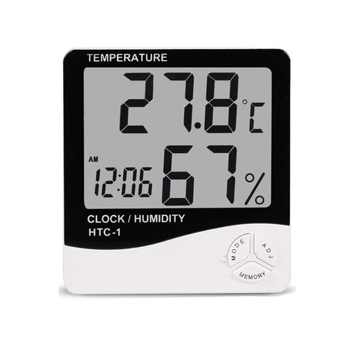 HTC-1/HTC-2 Humidity and Temperature Meter Home Alarm Clock Pet Room Thermometer Indoor Temperature Gauge