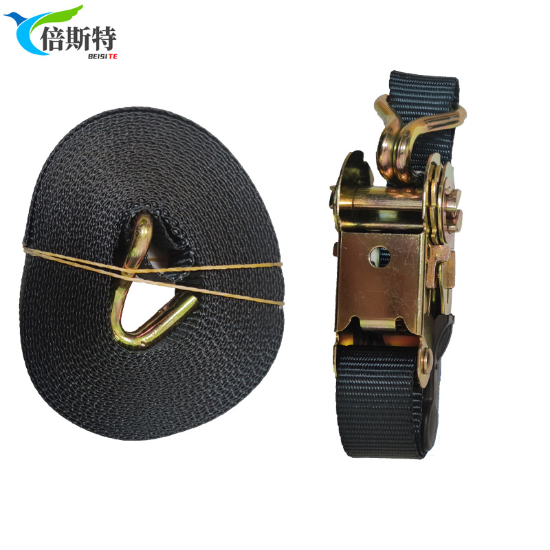 现货涤纶货车捆绑带顶固定绑带棘轮拉紧器货车收紧器紧绳器