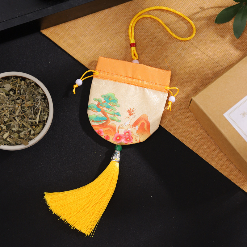 Zen estilo chino tradicional estilo antiguo brocado bolsa Dragon Boat Festival bolsita bolsa vacía bolso de la joyería bolsita bordado monedero bolsita