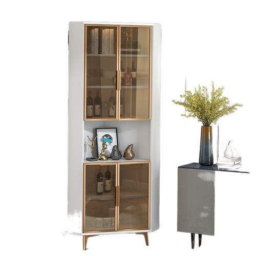 3x Light luxury corner cabinet, corner cabinet, triangular storage rack, living room sofa, corner cabinet, wine cabinet, glass storage