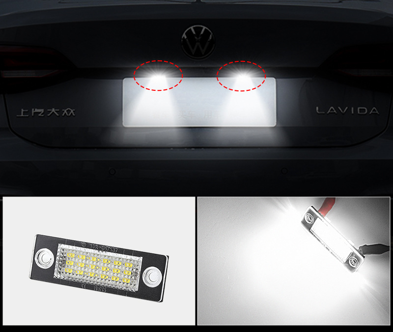 LED License Plate Light for Volkswagen Golf Jetta Caddy Touran MK5 Passat B5.5 B6 Skoda