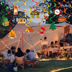 Picnic Birthday Party Decorations: Spiral Hanging Ornaments for Outdoor Camping, Gatherings, and Tent Settings—Wholesale Customizable Designs