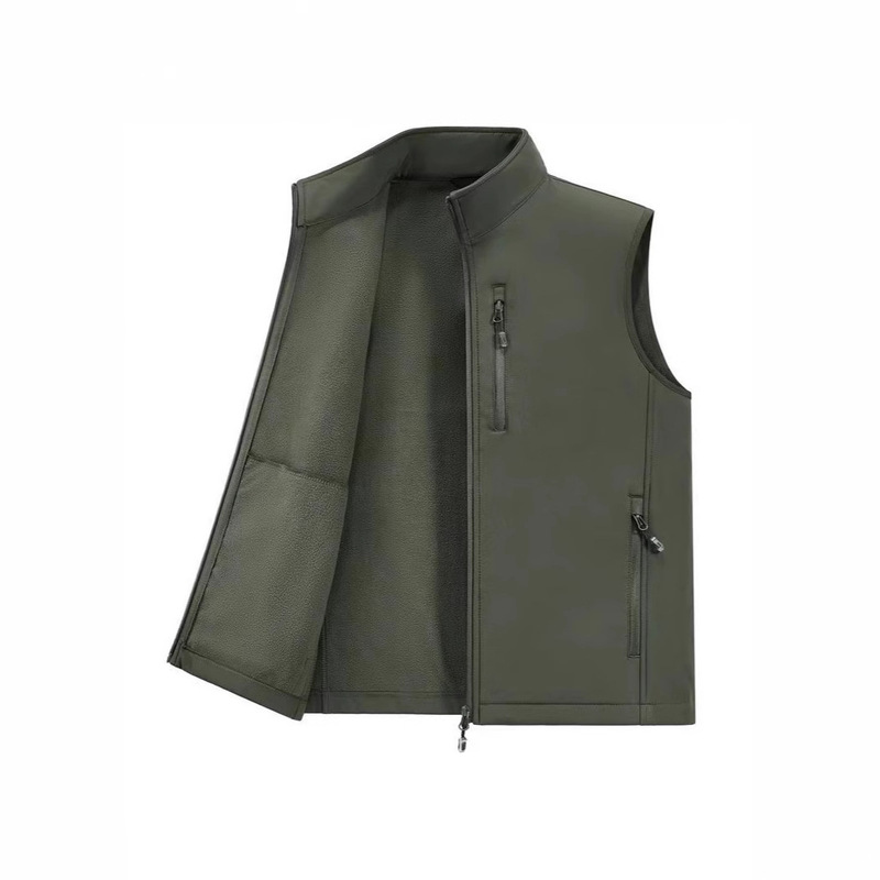 Foreign Trade Vest Soft Shell Vest Outdoor Leisure Mountaineering Waistcoat Warm fleece-lined Thickened Waterproof Vest Live 8868