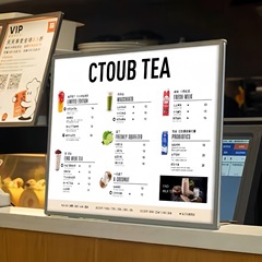 超薄型LEDバーカウンター照明ボックス、ケータリング屋内注文製品価格表、発光看板、軽量タイプ