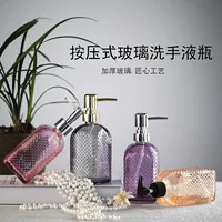 Оптовая продажа цветных стеклянных бутылок для дезинфицирующего средства для рук, скандинавская бутылка для шампуня с нажимным механизмом, гель для душа, лосьон, стеклянная пустая бутылка