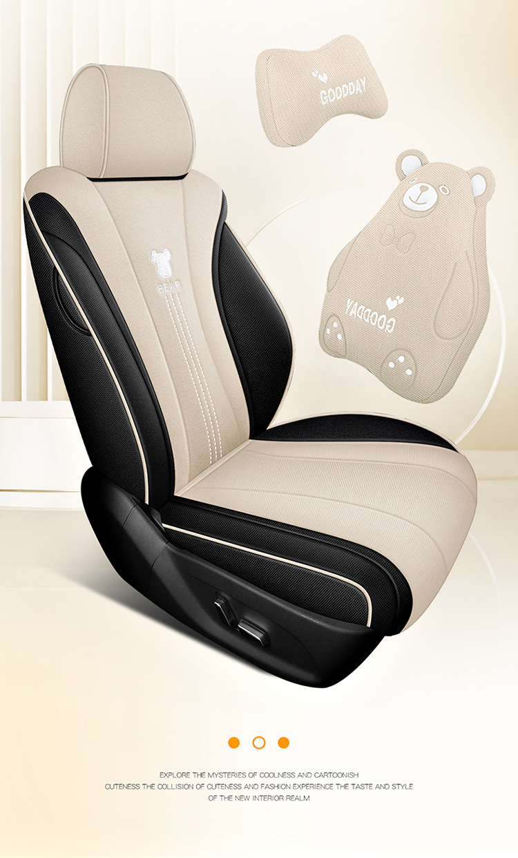 BYD Dolphin Smart Driving Edition EV Seat Cover - Special Full-Coverage Car Cushion, All-Season Seat Cover in Cotton and Linen Fabric