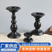 新品烛台摆件复古黑色金属蜡烛台烛光晚餐氛围感家居橱窗陈列装饰