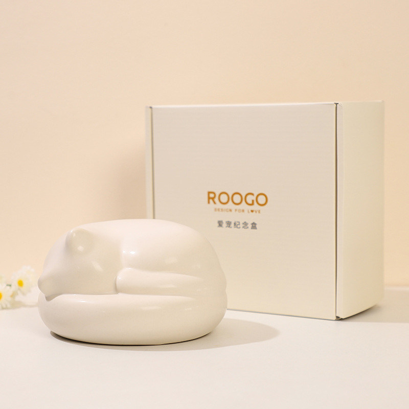 Modern Simple Pet Funeral Ceramic Cremation Urn Cat and Dog Memorial Memorial Jar Storage Container