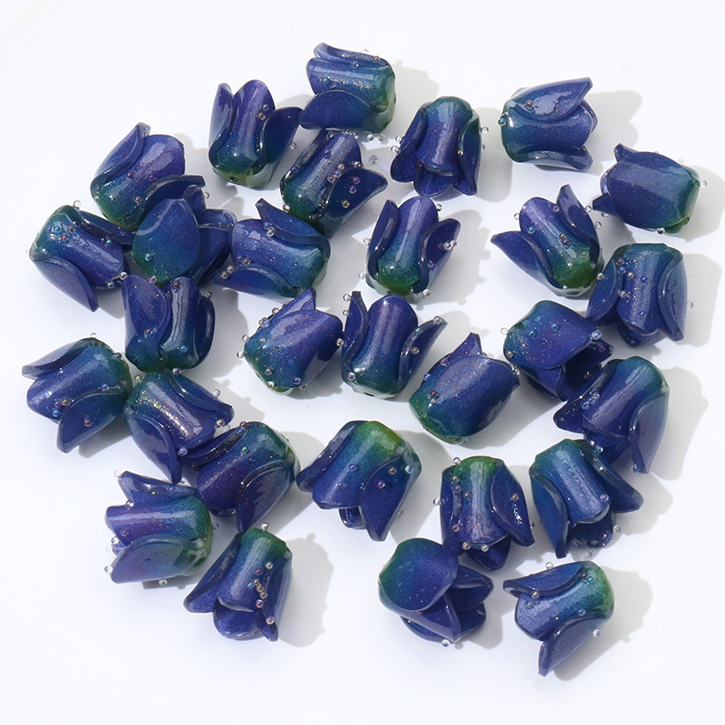 Acrílico Termocontraíble tulipán flor DIY accesorios de la joyería pendientes horquilla accesorios para el cabello colgante materiales hechos a mano al por mayor