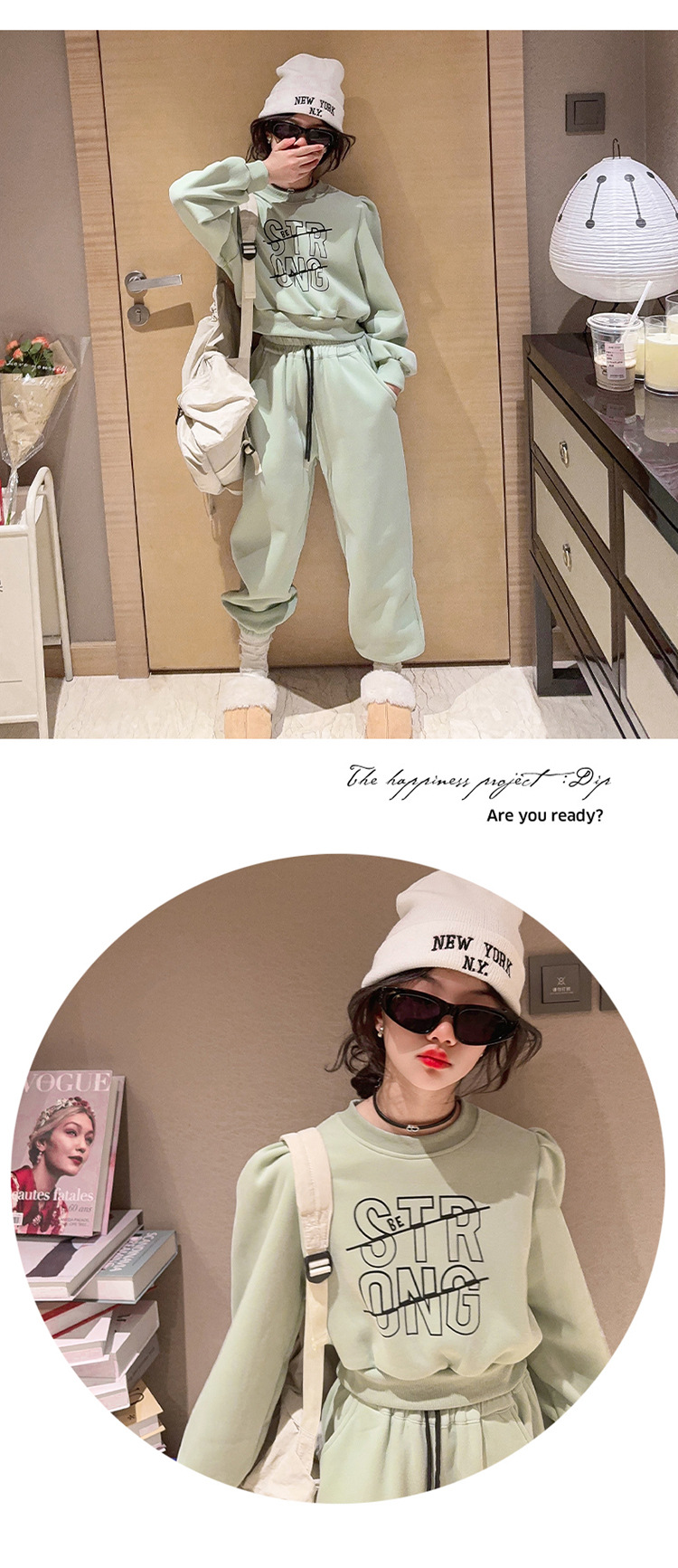 Conjunto deportivo para niñas de felpa otoño e invierno 2023, nuevo suéter grueso de moda para niños de talla mediana a grande con alpaca_voghion.com