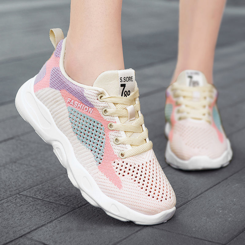 Women's Shoes, Spring and Autumn Breathable Mesh Shoes, Sports Shoes, Student Running Shoes, Front Lace-Up Round-Toe Shoes, Lightweight, Casual and Versatile Women's Shoes, Spring and Autumn Breathable Mesh Shoes, Sports Shoes, Student Running Shoes, Front Lace-Up Round-Toe Shoes, Lightweight, Casual and Versatile