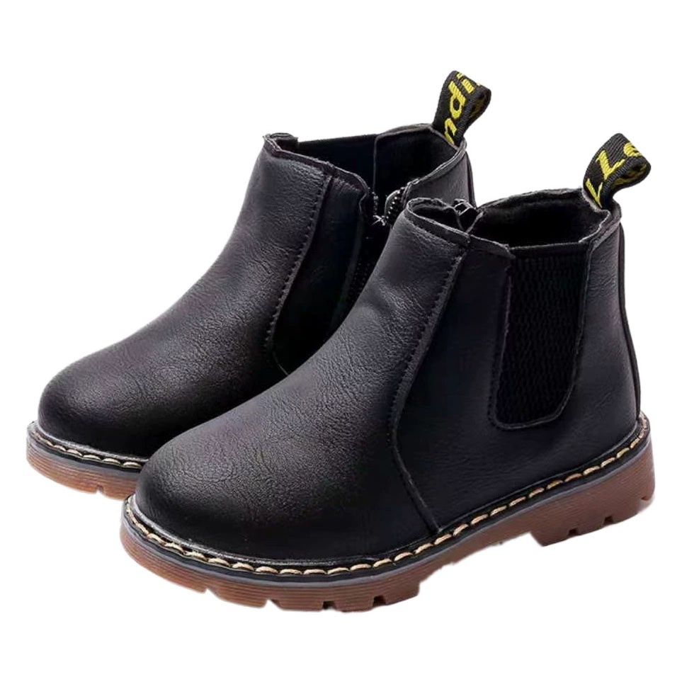 Сапоги для девочек, весна-осень 2021, новые короткие сапоги для мальчиков, однотонные сапоги в британском стиле, плюс хлопковые теплые сапоги