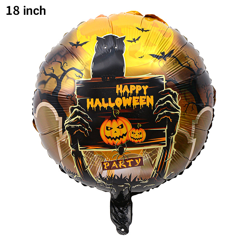 Bola de 18 pulgadas globo de aluminio de Halloween fantasma Festival cráneo calabaza Halloween tema Fiesta escena decoración globo