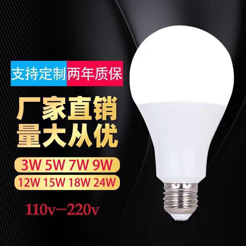 LED塑包铝灯泡 110V 220VA泡E27 E14 B22螺口球泡三色变光球泡