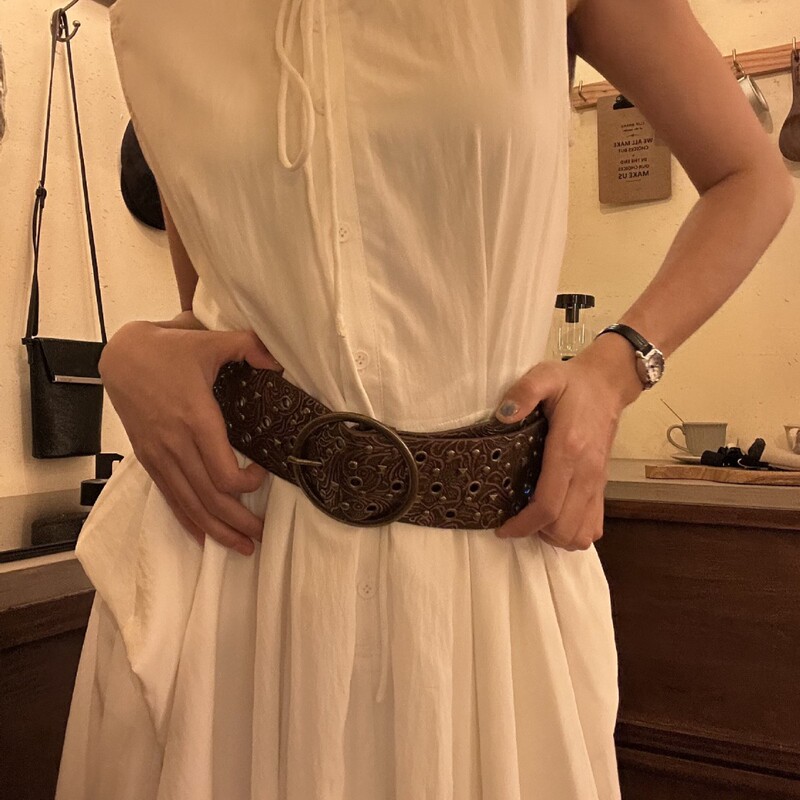 2025 New Retro Round Buckle Wide Belt European and American Fashion Matchinging Dress Jeans Pu Material Women's Belt