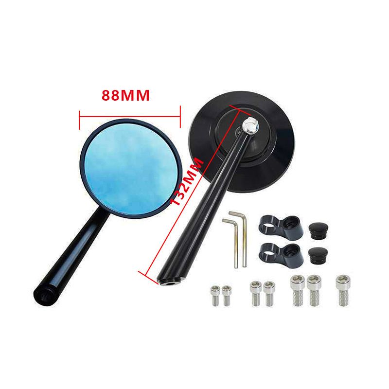 Espejo retrovisor modificado de motocicleta SUPAGP Espejo redondo retro universal Aleación de aluminio fuerte MSX espejo retrovisor de coche deportivo