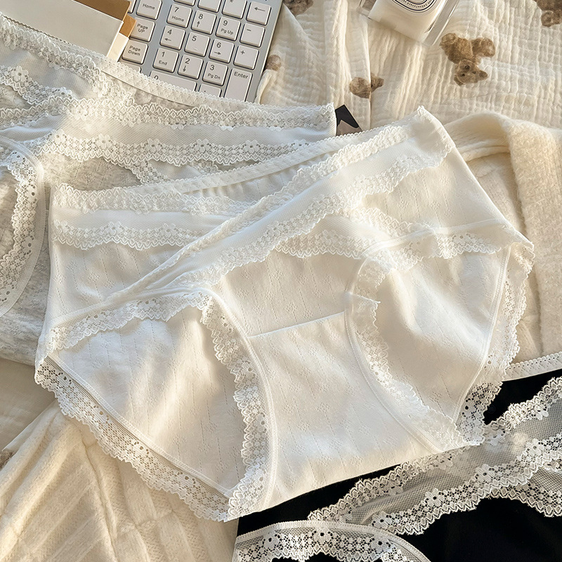 Dulce y puro viento ~ Bragas sexy transpirables, encaje femenino, bolso transpirable, nalgas, sin costuras, nalgas, calzoncillos para mujer