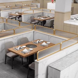 Light Luxury Changhong Glass Booth Partition Screen Simple Aisle Half Wall Hotel Barbecue Bar Hot Pot Restaurant Low Partition