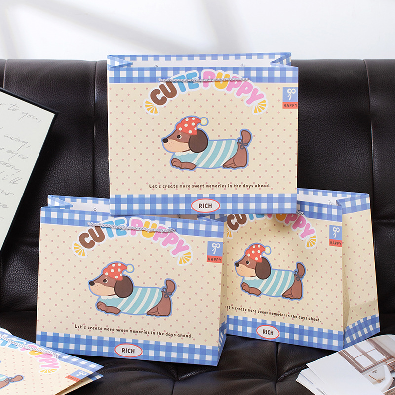 Regalo línea de cumpleaños bolsa de regalo para cachorro caja de zapatos exquisita regalo de vacaciones bocadillos bolsa de almacenamiento de tarjeta blanca de gran capacidad