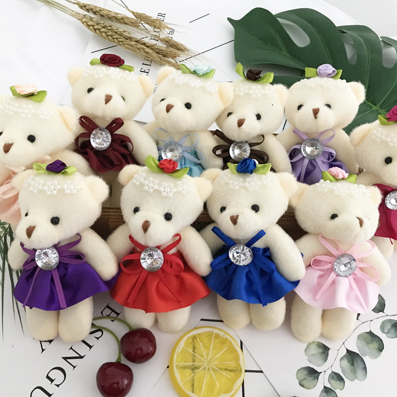 卡通花束钻石小熊单只包装材料公仔娃娃结婚庆礼品关节泰迪熊